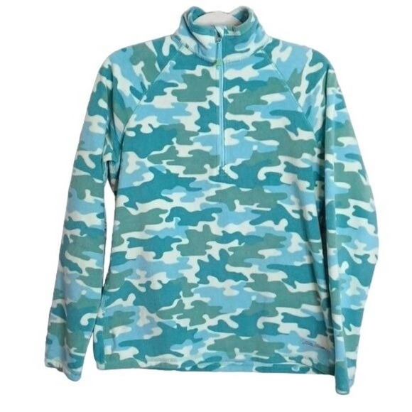 Eddie Bauer M Camo Fleece Pullover Quarter Zip Medium - Picture 2 of 7